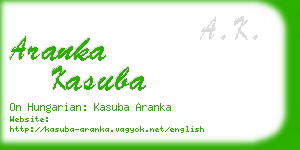 aranka kasuba business card